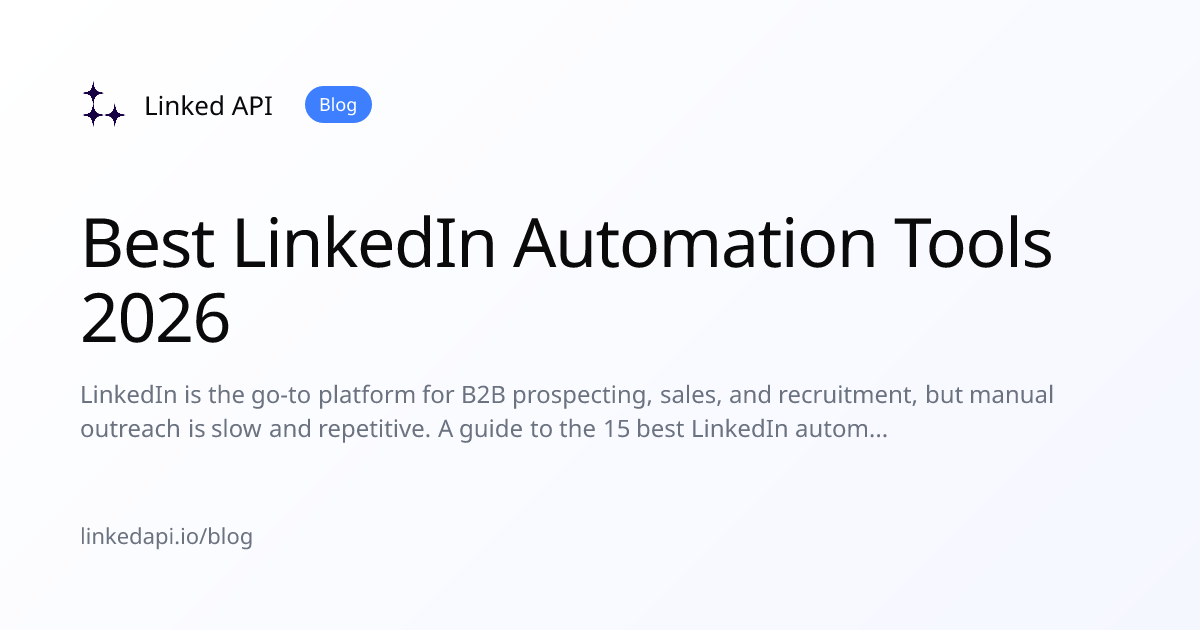 Best LinkedIn Automation Tools 2026 | Linked API